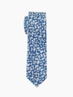 STEEL BLUE FLORAL NECKTIE SUIT