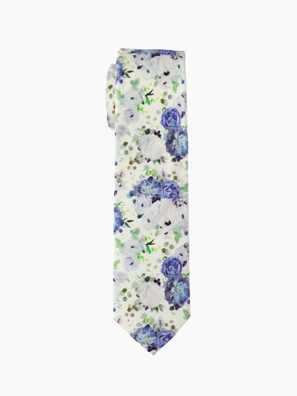 LIGHT BLUE FLORAL NECKTIE SUIT