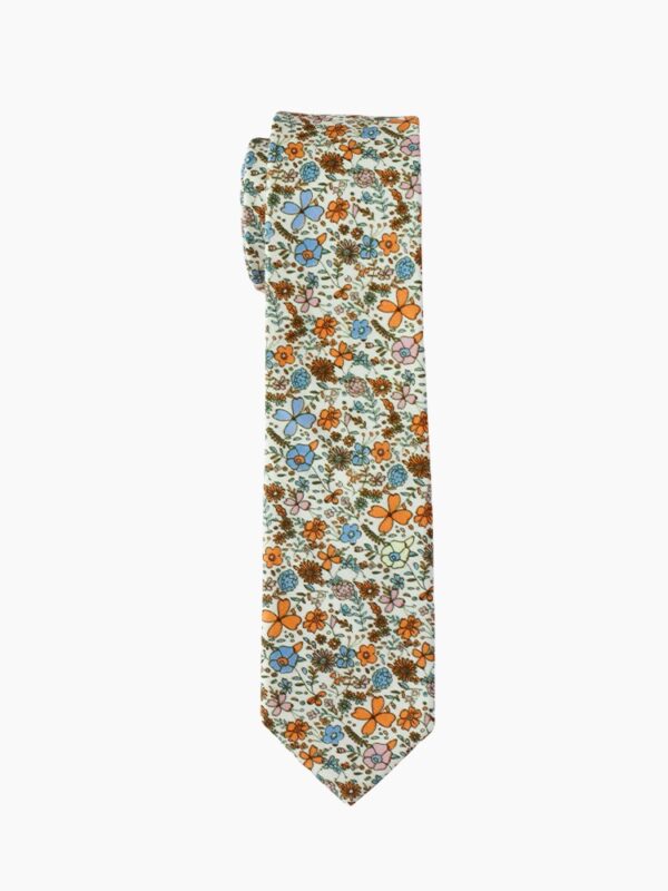 ORANGE FLORAL TIES SUIT