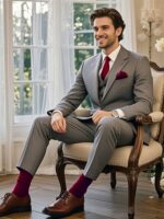 DARK RED TIE SUIT SERIES