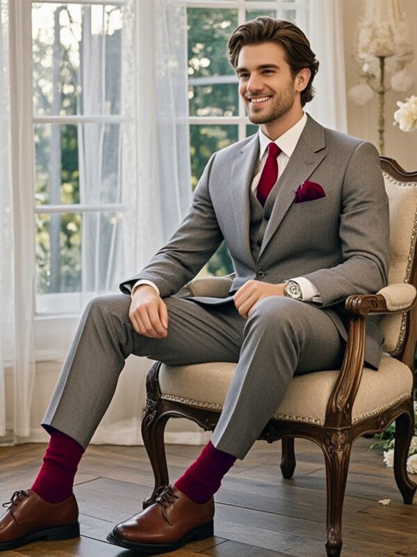 DARK RED TIE SUIT SERIES