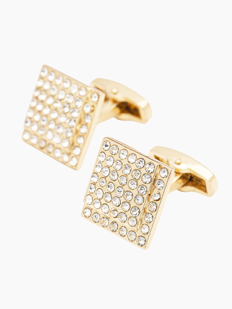 gold cristal cufflink