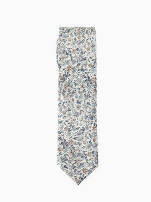 DUSTY BLUE FLORAL NECKTIE SUIT