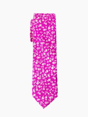 A mens fuchsia tie with a vibrant pink color and elegant design.