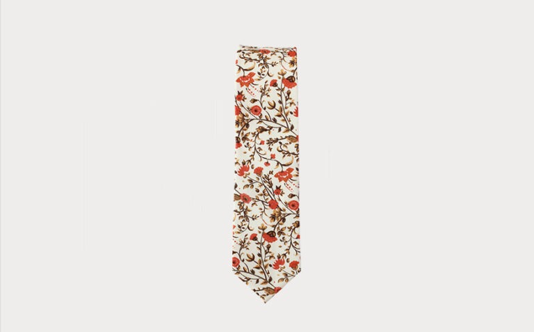 rust floral tie