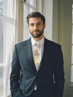 PURPLE TONE LEAF NECKTIE SUIT