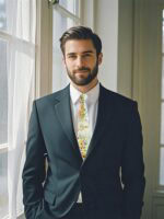 CANARY FLORAL NECKTIE SUIT