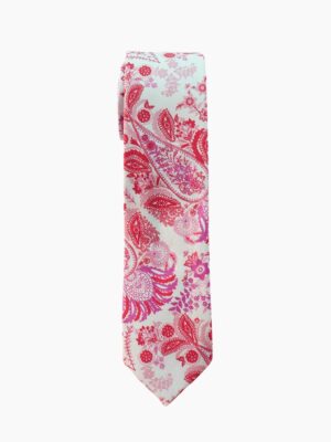 FUCHISIA PAISLEY PATTERNED TIE SUIT