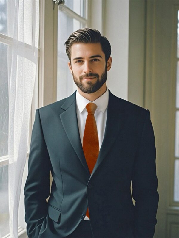 BURNT ORANGE VELVET TIE