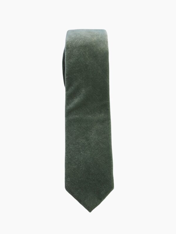 DARK EUCALYPTUS VELVET TIE