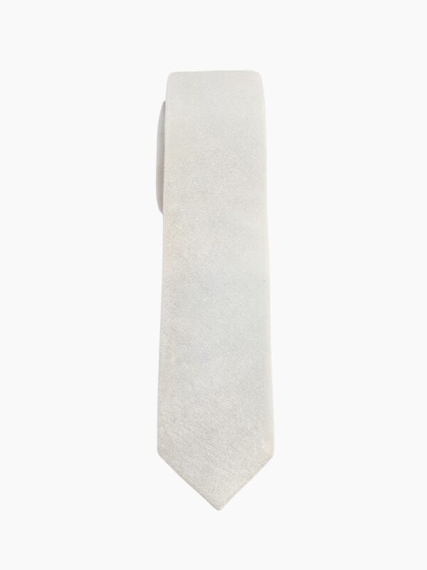 WINTER WHITE VELVET TIE