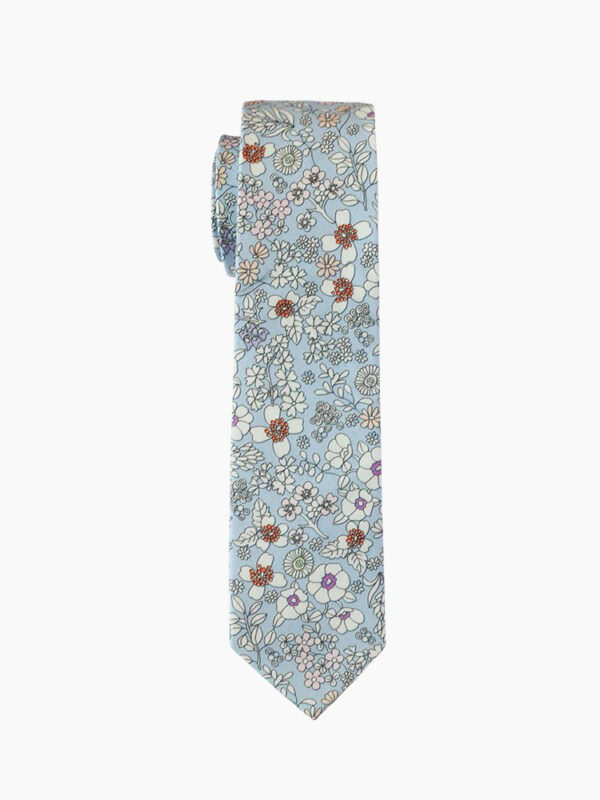 LIGHT BLUE FLORAL MEN'S TIE SUIT