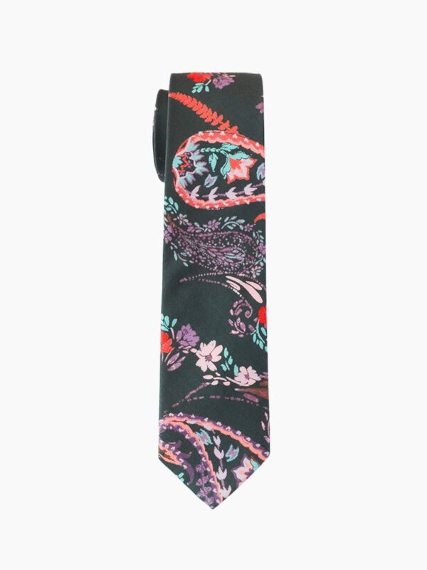 MIDNIGHT PAISLEY FLORAL NECKTIE SUIT