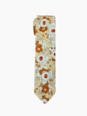 TAUPE FLORAL NECKTIE SUIT