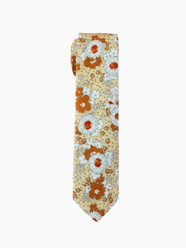 TAUPE FLORAL NECKTIE SUIT