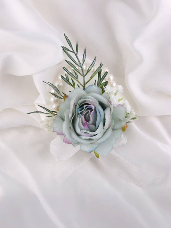 Ombre Blue Rose Boutonniere and Corsage Set