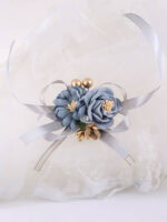 Light Blue Floral Brooch and Wrist Corsage Set