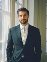 SKY BLUE FLORAL MEN'S TIE SUIT
