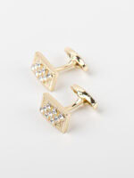 GOLDEN DIAMOND - ENCRUSTED RECTANGLE CUFFLINKS