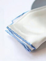 ICE BLUE ROLLED SILK POCKET SQUARE