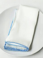 ICE BLUE ROLLED SILK POCKET SQUARE