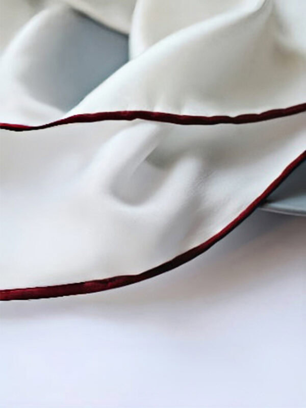 WINE ROLLED SILK POCKET SQUARE
