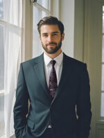 BLACK AND WHITE PAISLEY PATTERN TIE