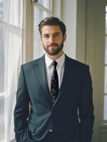 NAVY BLUE-BASED DRAGONFLY PATTERN TIE