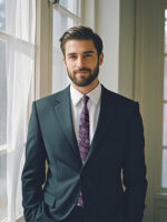 DEEP PURPLE FLORAL PATTERNED MEN'S TIE