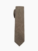 DARK BROWN HOUNDSTOOTH WOOL TIE