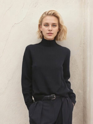 BLACK LUXE WOOL BLEED SWEATER