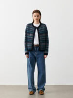 FAIR ISLE PATTERED WOOL BLEND CARDIGAN