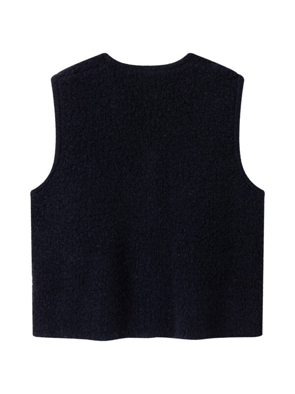 WOOL BLEND BUTTON - FRONT VEST | 3 COLORS (Black, Navy, Ivory)