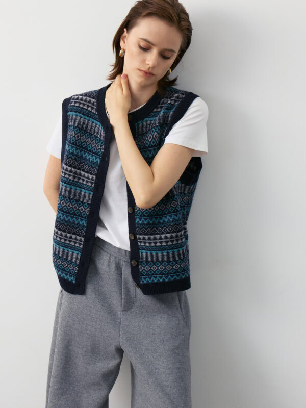 FAIR ISLE PATTERNED SLEEVELESS