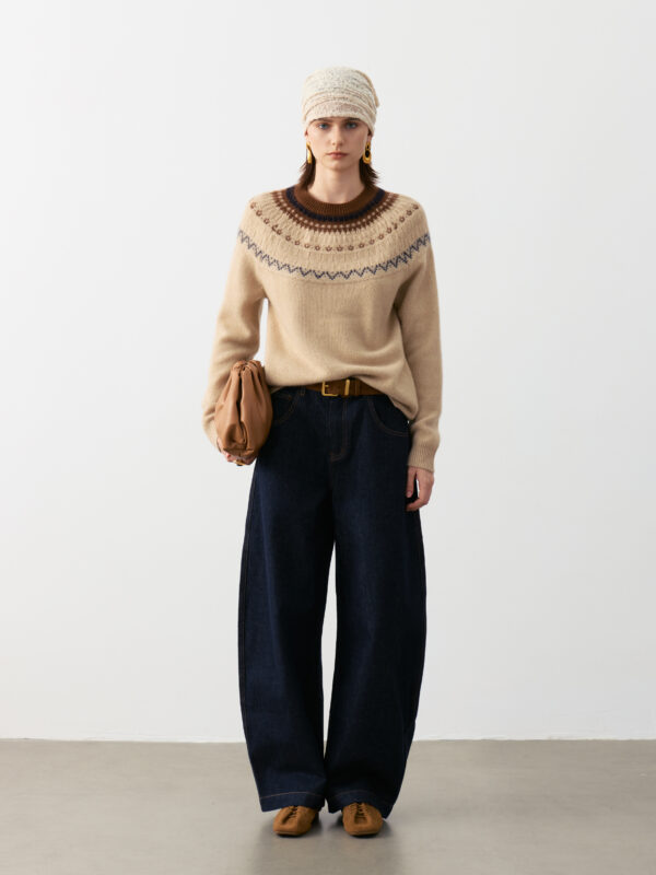 100% PURE CASHMERE FAIR ISLE SWEATER