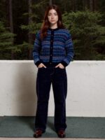 FAIR ISLE PATTERED WOOL BLEND CARDIGAN