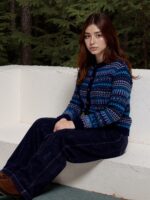 FAIR ISLE PATTERED WOOL BLEND CARDIGAN