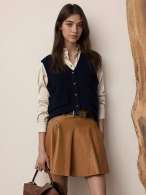WOOL BLEND BUTTON - FRONT VEST | 3 COLORS (Black, Navy, Ivory)