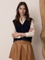 WOOL BLEND BUTTON - FRONT VEST | 3 COLORS (Black, Navy, Ivory)
