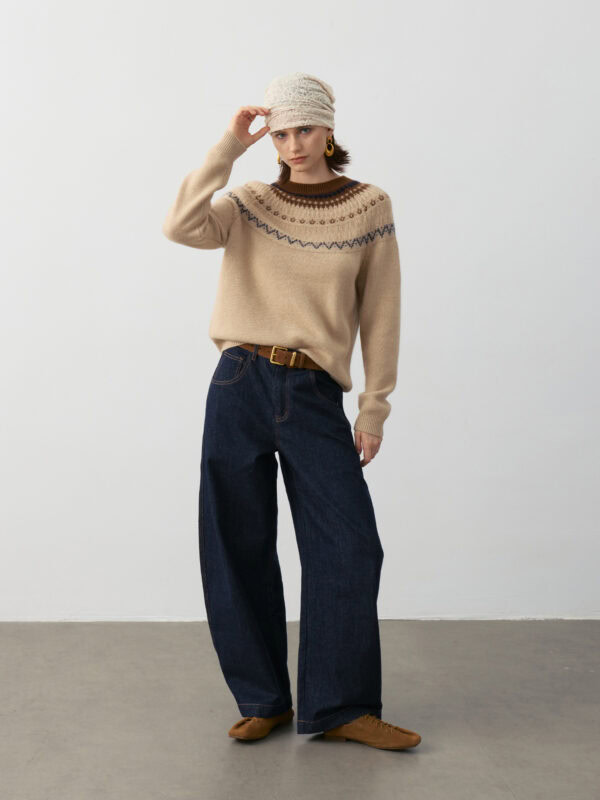 100% PURE CASHMERE FAIR ISLE SWEATER