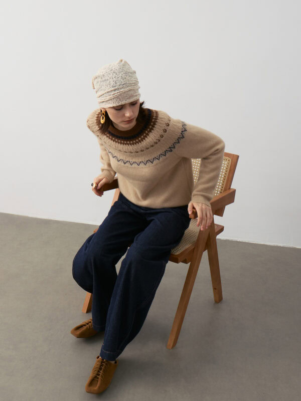 100% PURE CASHMERE FAIR ISLE SWEATER