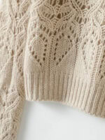 CHAMPAGNE CASHMERE OPEN - KNIT SWEATER