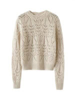 CHAMPAGNE CASHMERE OPEN - KNIT SWEATER