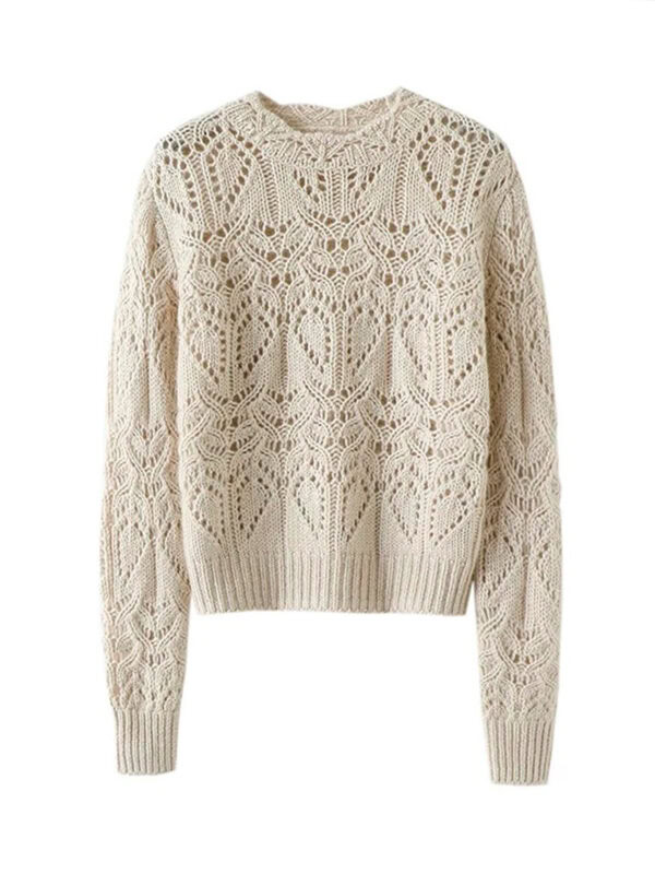 CHAMPAGNE CASHMERE OPEN - KNIT SWEATER