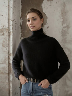 COTTON TURTLENECK SWEATER | SOFT & VERSATILE BASIC KNIT