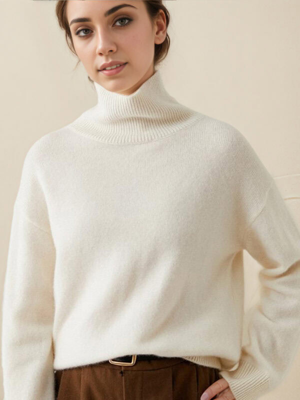COTTON TURTLENECK SWEATER | SOFT & VERSATILE BASIC KNIT