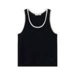 black & ivory trim cashmere tank top