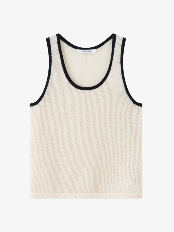 WOMEN'S CASHMERE TANK TOP | CONTRAST TRIM (IVORY/BLACK, BLACK/IVORY)