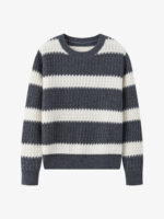 Textured Striped 100% Cashmere Crew Neck Sweaters (3 Styles)