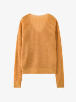 OVERSIZE 100% CASHMERE CABLE-KNIT SWEATER | VIBRANT ORANGE & CHARCOAL GREY & SOFT IVORY